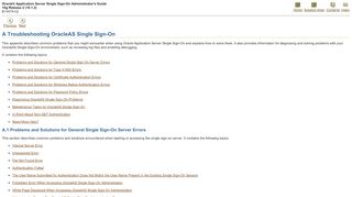 
                            4. Troubleshooting OracleAS Single Sign-On - Oracle Docs