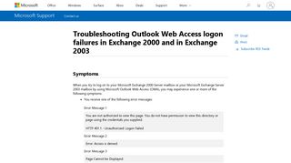 
                            2. Troubleshooting Outlook Web Access logon failures in Exchange ...
