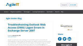 
                            5. Troubleshooting Outlook Web Access (OWA) Logon Errors in ... - Agile IT