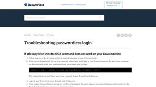 
                            7. Troubleshooting passwordless login – DreamHost