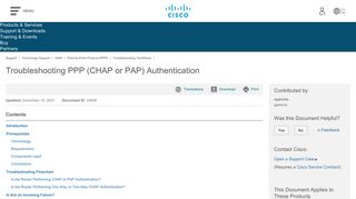 
                            2. Troubleshooting PPP (CHAP or PAP) Authentication - Cisco