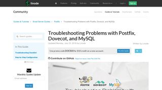 
                            12. Troubleshooting Problems with Postfix, Dovecot, and MySQL - Linode