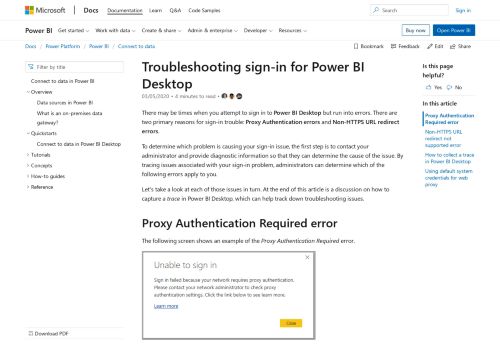 
                            5. Troubleshooting Sign-in issues in Power BI Desktop - Power BI ...