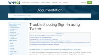 
                            11. Troubleshooting Sign-In using Twitter - WHMCS Documentation