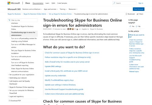 
                            10. Troubleshooting Skype for Business Online sign-in errors for ...