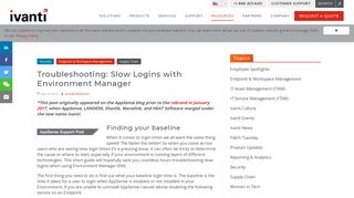 
                            2. Troubleshooting: Slow Logins with Environment Manager | Ivanti Blog