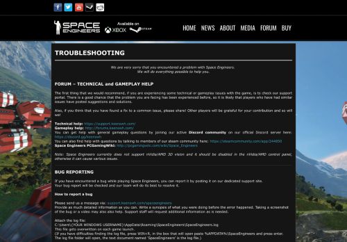 
                            6. Troubleshooting - Space Engineers