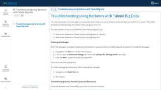 
                            10. Troubleshooting using Kerberos with Talend Big Data
