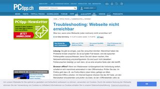 
                            1. Troubleshooting: Webseite nicht erreichbar - PCtipp.ch