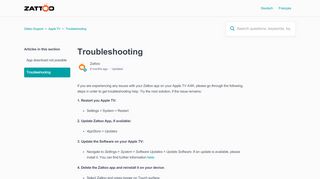 
                            5. Troubleshooting – Zattoo Support