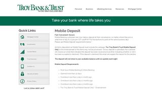 
                            7. Troy Bank and Trust > eBanking Services > Mobile Deposit