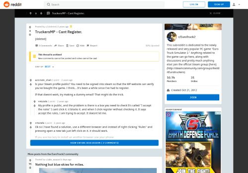 
                            13. TruckersMP - Cant Register. : EuroTruck2 - Reddit