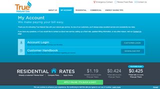 
                            9. True Natural Gas | My Account