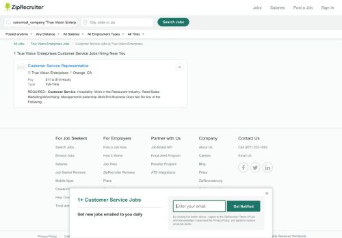 
                            13. TRUE VISION ENTERPRISES Customer Service Jobs, Career ...