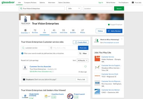 
                            8. True Vision Enterprises Customer service Jobs | Glassdoor