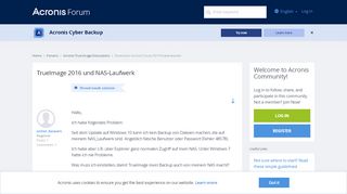 
                            1. TrueImage 2016 und NAS-Laufwerk | Acronis Forum