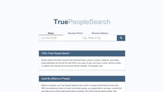 
                            5. TruePeopleSearch: Free People Search