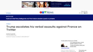 
                            10. Trump escalates his verbal assaults against France on Twitter | CTV ...