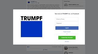 
                            6. TRUMPF Inc. - We've recently updated our MyTRUMPF portal ...