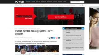 
                            13. Trumps Twitter-Konto gesperrt - für 11 Minuten - PC-WELT