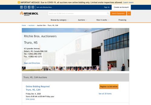
                            10. Truro, NS, CAN Auction Site | Ritchie Bros. Auctioneers