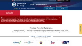 
                            1. Trusted Traveler Programs - Homeland Security