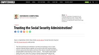 
                            11. Trusting the Social Security Administration? | Computerworld