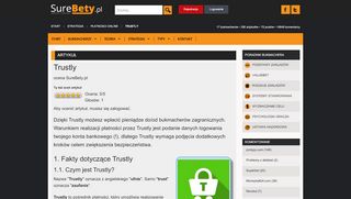 
                            3. Trustly - Płatności online - Strategia - SureBety.pl