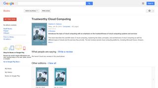 
                            12. Trustworthy Cloud Computing