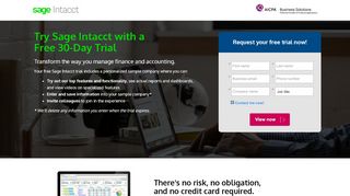 
                            2. Try Intacct with a Free 30-Day Trial - Sage Intacct