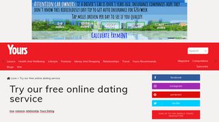 
                            3. Try our free online dating service — Yours