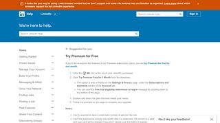 
                            7. Try Premium for Free | LinkedIn Help