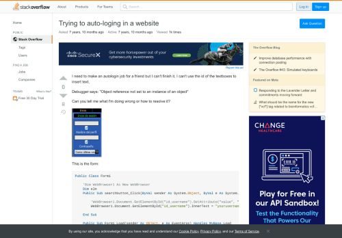 
                            13. Trying to auto-loging in a website - Stack Overflow