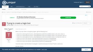 
                            1. Trying to create a login bot - AutoIt General Help and Support ...