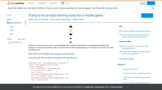 
                            8. Trying to fix an auto farming script for a mobile game - Stack ...