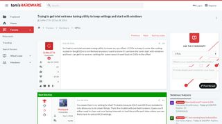 
                            6. Trying to get intel extreme tuning utility to keep settings and ...