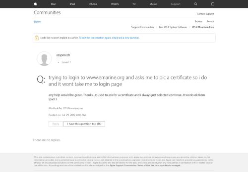 
                            12. trying to login to www.emarine.org and as… - Apple Community