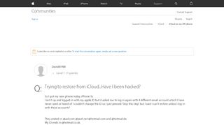 
                            13. Trying to restore from iCloud...Have I be… - Apple Community ...