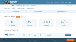 
                            9. TryMyUI Reviews | Latest Customer Reviews and Ratings - Serchen
