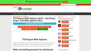 
                            5. TS Polycet Web Options 2019 – Get Entry, Login, 2nd Web options Here