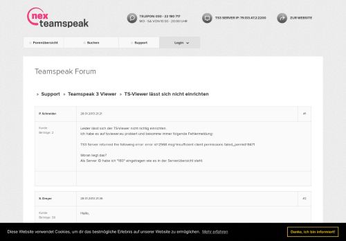 
                            10. TS-Viewer lässt sich nicht einrichten (Teamspeak 3 Viewer) > Seite ...