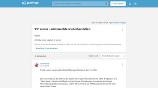 
                            1. TS³ server - adminrechte wiederherstellen (Computer, TS 3, Admin ...