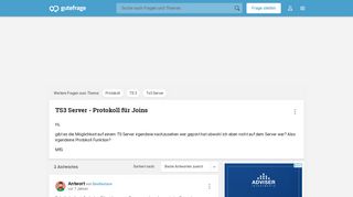 
                            4. TS3 Server - Protokoll für Joins (TS 3) - Gutefrage