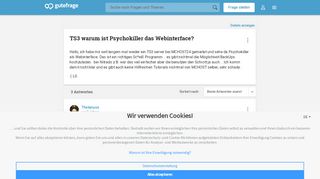 
                            9. TS3 warum ist Psychokiller das Webinterface? (Software, Server ...