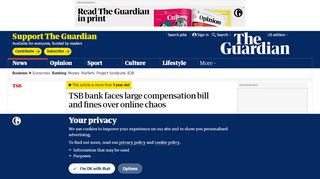
                            7. TSB bank faces large compensation bill and fines over online chaos ...