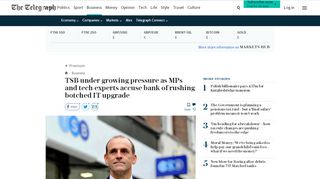 
                            13. TSB under growing pressure as MPs and tech experts accuse bank of ...