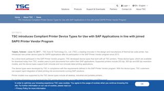 
                            10. TSC introduces Compliant Printer Device Types for Use with SAP ...