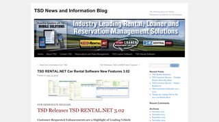 
                            10. TSD RENTAL.NET Car Rental Software New Features 3.02 | TSD ...