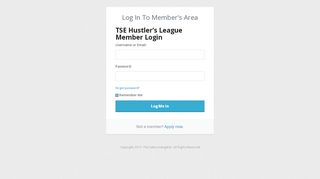 
                            9. TSE Hustler's League Member-Login — The Sales Evangelist