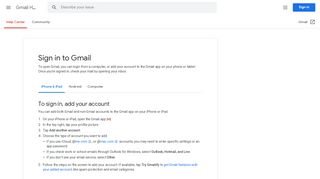 
                            4. تسجيل الدخول إلى Gmail - أجهزة iPhone وiPad - مساعدة Gmail